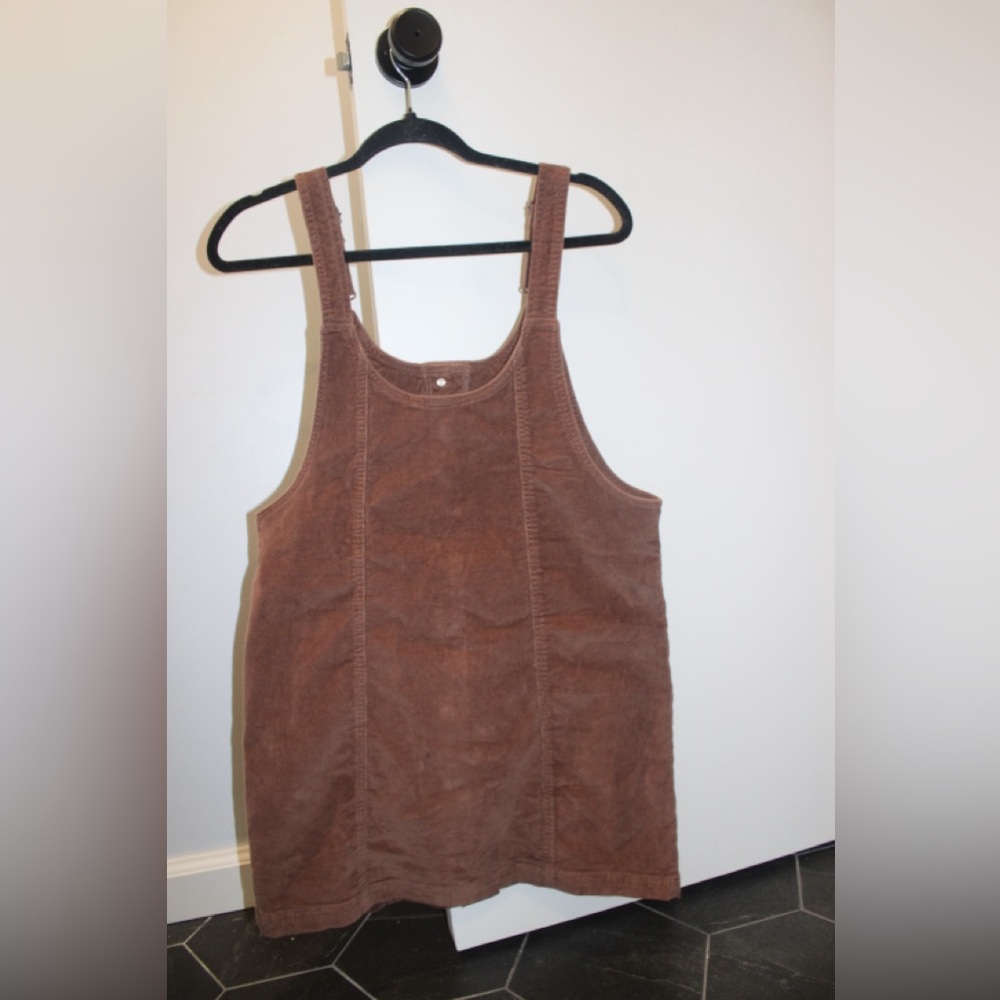Celebrity Pink Corduroy Pinafore Mini Dress – Brown, Size S - Picture 6 of 6